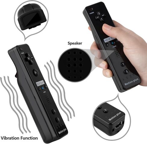 NC Motion Plus Wii Controllers 2Pcs with wii Nunchakus, Compatible for Wii and Wii U Console, with Silicone Case and Wrist Strap, Wii Remote Controllers with Built in Motion Plus.(Pink+Blue) in Saudi Arabia