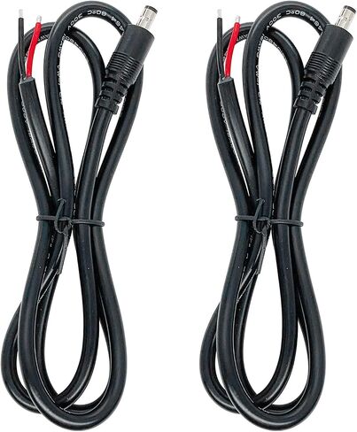 2Pcs 3FT 16AWG DC5525 Female Power Pigtails Cable, 5.5mm x 2.5mm Female Barrel Plug to Bare Wire Open End Repair Cable for CCTV Security Camera,DVR,LED Strip Light Power Supply Replacement in Kuwait