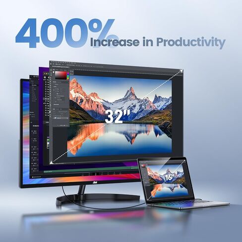 Computer Monitor FHD 32 Inch Monitor, 1920x1080P 60Hz 104% sRGB Display w/HDMI VGA 3.5mm Audio, HDR, VA Screen w/Freesync, Tilt，VESA Mount in Saudi Arabia