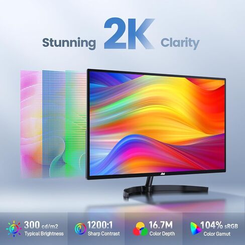 Computer Monitor FHD 32 Inch Monitor, 1920x1080P 60Hz 104% sRGB Display w/HDMI VGA 3.5mm Audio, HDR, VA Screen w/Freesync, Tilt，VESA Mount in Saudi Arabia