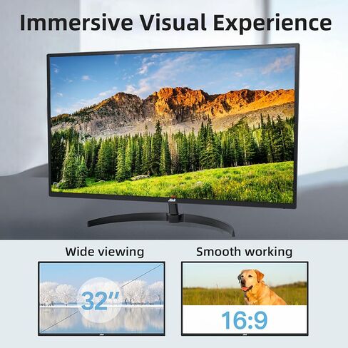 شاشة كمبيوتر FHD مقاس 32 بوصة، شاشة 1920x1080P 60 هرتز 104% sRGB مع صوت HDMI VGA 3.5 مم، HDR، شاشة VA مع مزامنة حرة، إمالة، حامل VESA in Saudi Arabia