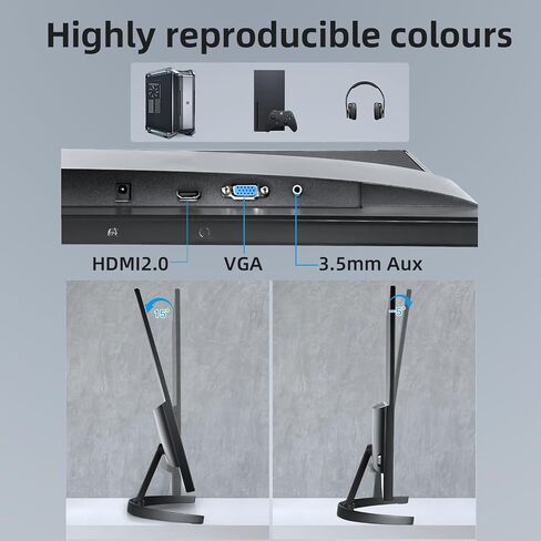 شاشة كمبيوتر FHD مقاس 32 بوصة، شاشة 1920x1080P 60 هرتز 104% sRGB مع صوت HDMI VGA 3.5 مم، HDR، شاشة VA مع مزامنة حرة، إمالة، حامل VESA in Saudi Arabia