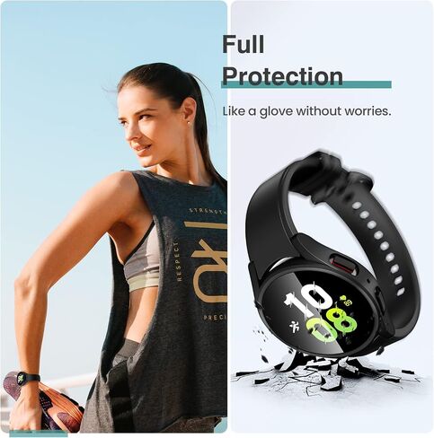 Tensea [4+4Pack] for Samsung Galaxy Watch 5 2022/4 2021 Screen Protector and Case 44mm, Anti-Fog Tempered Glass Protective Film/Hard PC Bumper, Face Cover Set in Saudi Arabia