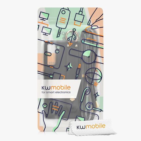 kwmobile Case Compatible with Samsung Galaxy S21 - Soft TPU Phone Cover with Hand Strap Holder and Lanyard - Black in Saudi Arabia
