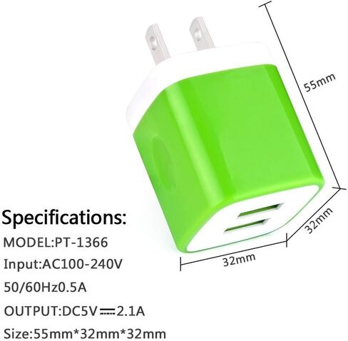 Wall Charger, 3Pack 5V/2.1A AILKIN 2-Port USB Wall Charger Home Travel Plug Power AC Adapter Fast Charging Block Cube for iPhone 15 14 13 12 SE 11Pro Max XS XR 8 Plus, Samsung Galaxy, Google Pixel Box in Saudi Arabia