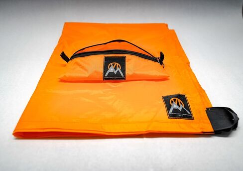 | Multicloth 2.0 Water Resistant Ultralight Lightweight Backpacking Camping Survival and Ground Tarp | 1.9oz Orange | Measures 56 inches by 72 inches | has Stake Loops in Saudi Arabia