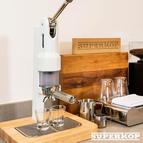 SUPERKOP Espresso & Coffee Maker, Manual Espresso Tool & Machine - Portable, Maintenance Free, Retro Stylish Design, Commercial & Home Purposes - 18 gr Espresso Capacity, Non-Electric - Black in Saudi Arabia