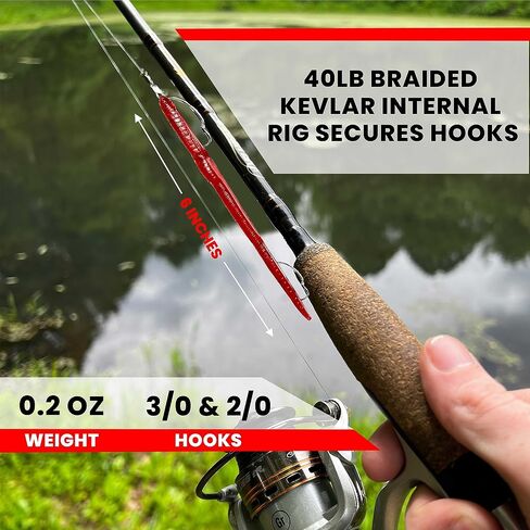 DeLong Lures 6" KILR Worm – Made in USA Weedless Pre-Rigged Soft Plastic Swimbaits, Extra Durable Bass Fishing Lures for Pike and More, 5-Pack Variety in Saudi Arabia
