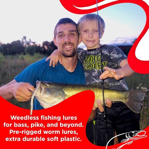 DeLong Lures 6" KILR Worm – Made in USA Weedless Pre-Rigged Soft Plastic Swimbaits, Extra Durable Bass Fishing Lures for Pike and More, 5-Pack Variety in Saudi Arabia