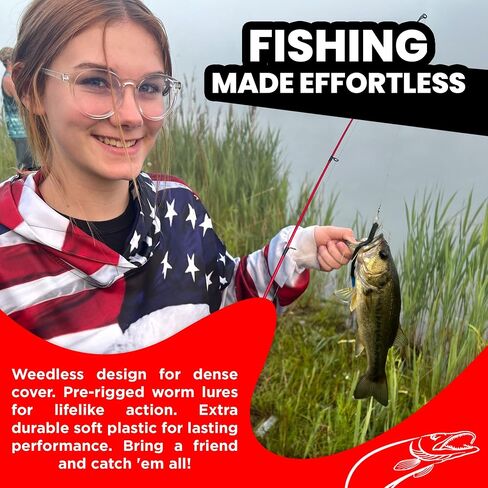 DeLong Lures 6" KILR Worm – Made in USA Weedless Pre-Rigged Soft Plastic Swimbaits, Extra Durable Bass Fishing Lures for Pike and More, 5-Pack Variety in Saudi Arabia