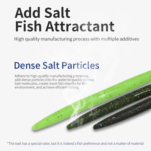 Fishing Lures Kit,Senko Worms for Bass Fishing, Wacky Worms Bass Lures, Premium Bass Fishing Kit with Soft Plastic Baits,for All Water Conditions, Effective Fishing Bait Set in Saudi Arabia