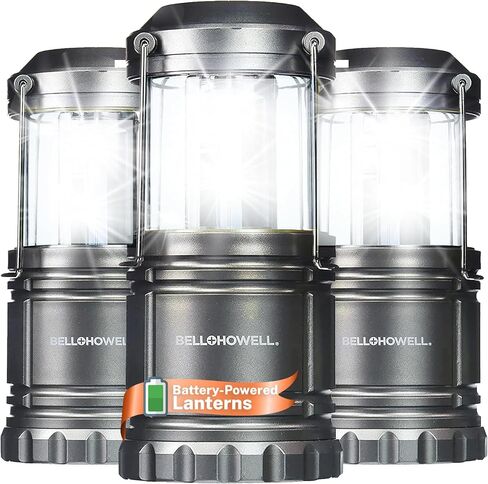 TacLight 3 Pk LED Lantern Lights - Bright Battery Powered Camping Lantern / Camping Lights for Tent, Portable Long Lasting Small Emergency Lights for Home Power Failure / Lanterns for Power Outages in Kuwait