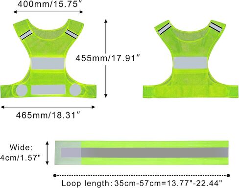 GOOFIT Running Vest and 2 Arm Straps for Jogging, Bicycle, Cycling Reflective High Visibility Vest Breathable Lightweight for Men & Women in Saudi Arabia