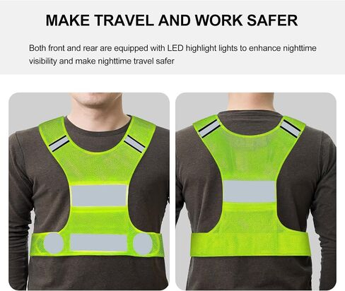 GOOFIT Running Vest and 2 Arm Straps for Jogging, Bicycle, Cycling Reflective High Visibility Vest Breathable Lightweight for Men & Women in Saudi Arabia