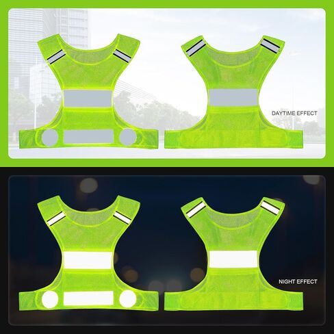 GOOFIT Running Vest and 2 Arm Straps for Jogging, Bicycle, Cycling Reflective High Visibility Vest Breathable Lightweight for Men & Women in Saudi Arabia