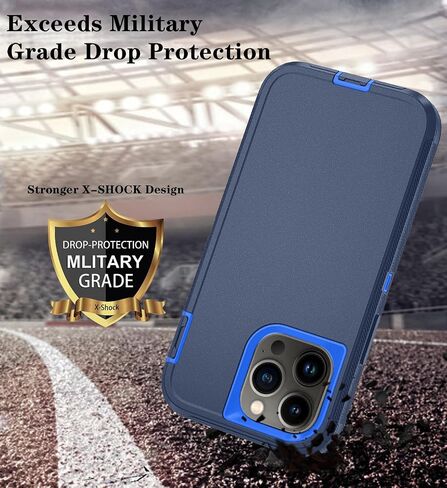 Phone Case for iPhone 13 Pro Case with HD Screen Protector, Heavy Duty Shockproof & DustProof & Dropproof 3-Layer Cover Phone Case for iPhone 13 Pro (6.1'') (PurpleSkyBlue) in Saudi Arabia