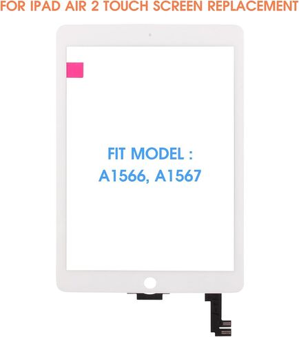 استبدال شاشة iPad Air 2، شاشة تعمل باللمس لجهاز iPad Air 2 الجيل الثاني 9.7 بوصة A1566 A1567 لوحة زجاجية تعمل باللمس وأدوات إصلاح (بدون زر الصفحة الرئيسية، وليس LCD) in Saudi Arabia