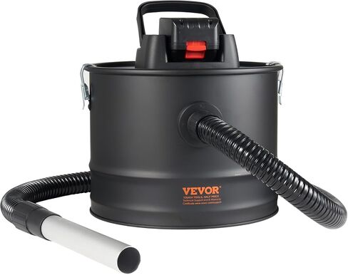 VEVOR Cordless Ash Vacuum Cleaner, 15L Capacity Powerful Suction, Portable Vacuum Cleaner with Reverse Suction, 5.9 ft Power Cable, 10 Kpa Max. Vacuum, for Fireplaces, Pellet Stoves, Wood Stove, Black in Saudi Arabia