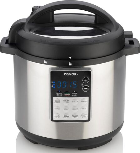 Zavor LUX LCD 6 Quart Programmable Electric Multi-Cooker: Pressure Cooker, Slow Cooker, Rice Cooker, Yogurt Maker, Steamer and more - Stainless Steel (ZSELL02) in Kuwait
