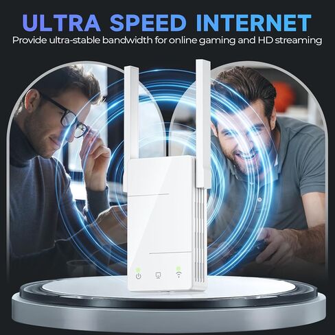 WiFi Extender Signal Booster, 10000 Sq.ft Long Range Internet Extender WiFi Booster for Home, 84% Faster Broader Than Ever, WiFi Repeater with Ethernet Port, 1-Tap Easy Setup in Kuwait