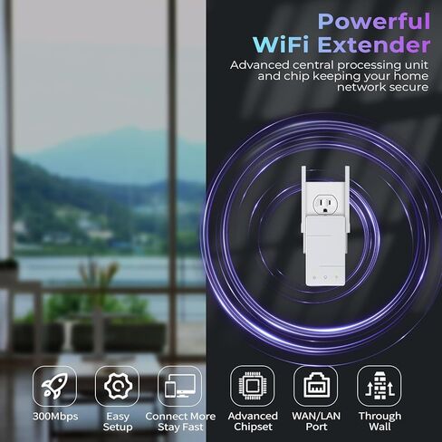 WiFi Extender Signal Booster, 10000 Sq.ft Long Range Internet Extender WiFi Booster for Home, 84% Faster Broader Than Ever, WiFi Repeater with Ethernet Port, 1-Tap Easy Setup in Kuwait