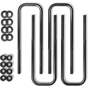 RockTrix - Pack of 4 - Leaf Spring Axle Extended U-Bolts (12" Length, 2.6" Inside Width) Compatible with 2007-2017 Chevy Silverado 1500, GMC Sierra, GMC Sierra 1500 2WD and 4WD - Leveling Kit