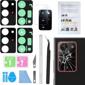 2PCS Galaxy Note 20 Ultra Back Rear Camera Lens Glass Replacement Back Lens Glass for Samsung Galaxy Note 20 Ultra 6.9 inches All Carriers with Free Lens Film + Installation Manual + Repair Tool Set