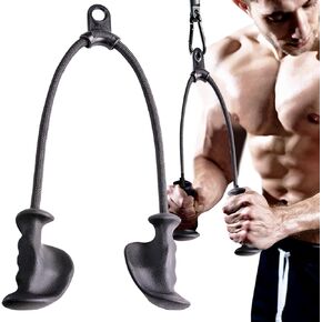Ergonomic Triceps Rope Pull Down with Anti-Slippery Natural Rubber Grip for Activating More Muscle Fibers-Gym Rope for Push Downs, Triceps Pull Downs Crunches, Facepulls