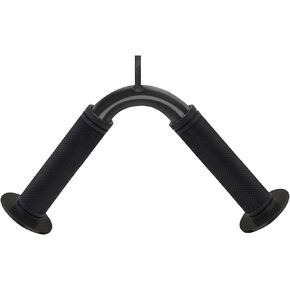 Tricep Press Down Bar, V Bar Cable Attachment, Heavy Duty Steel with Non-Slip Rubber Grip (Black)