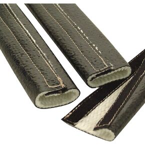 Design Engineering 010478 Fire Wrap 3000 1" x 24" Heat Protection Sleeve for Wires, Hoses, etc. (with Hook and Loop Closure)