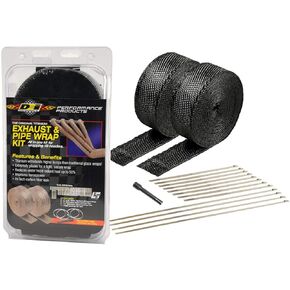 Design Engineering 010073 Exhaust Heat Wrap Kit - Black Titanium Wrap, Locking Ties & Locking Tie Tool
