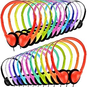 Classroom Headphones Bulk 12 Pack Class Set for School Students Kids and Adult -Sturdy Wired 3.5mm Plug (Black, 12 Pack) in Kuwait