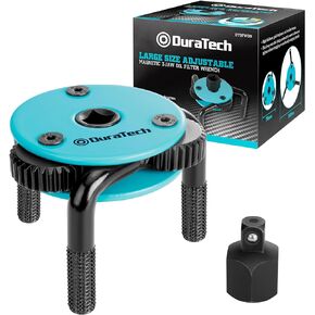 DURATECH Adjustable Oil Filter Wrench, Magnetic 3-Jaw Oil Filter Removal Tool, Large Sizes from 2.99" to 5.51"(76mm to 140mm), Ideal for Cars, Trucks, Tractor