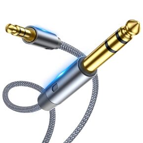 Highwings 1/4 to 1/8 Cable Stereo Audio Cable 6FT, 6.35mm 1/4" Male to 3.5mm 1/8" Male TRS Bidirectional Stereo Audio Cable Jack for Guitar, Home Theater Devices, Speaker and Amplifiers