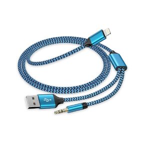 Car Aux Cord for iPhone, Lightning to 3.5mm Male Audio 2-in-1 MFI Certified 4ft Auxiliar & Charging Cable for Car/Home Stereo Speaker Headphone Compatible with iPhone 14 13 12 11 Pro Max XR X 8 Plus