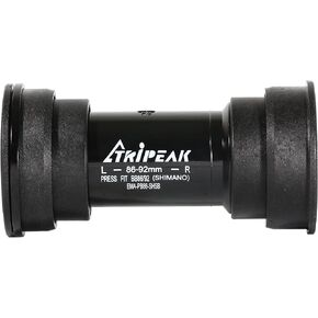 TRiPEAK Press-Fit Bottom Bracket for BB90/95, BB86/92, BB30, PF30, BB Right, BB386 with Steel Bearings for 24mm Shimano Hollowtech II Road/MTB Crankset, Compatible w/Trek, Cannondale, Cervelo Frame