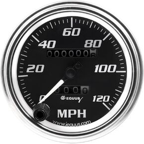Equus 7072 3-3/8" Mechanical Speedometer, Chrome with Black Dial
