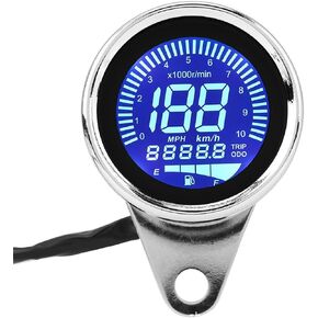 Universal Motorcycle Odometer LCD Digital Speedometer Tachometer Gauges with Night Light Fit for Most Popular 12V Motorbike