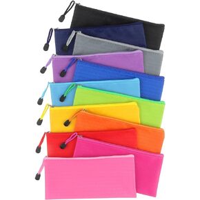Tamaki 12 Pack Zipper Pencil Pouch Pencil Bags, Zipper Pencil Pouches Bulk, Waterproof Pencil Case, for Organizing Storage Office Supplies Bills Cosmetics Travel Accessories