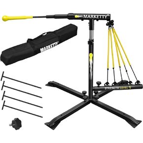 MARKETTY Baseball Hitting Trainer with 5 Tension Rope,Baseball & Softball Aid Batting Practice Swing Training Equipment Pitching Machine for Sport Gifts/kids/Boys/Adult/8-10-12-14 Old Years