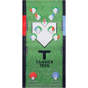 Tanner Hitting Deck | Softball Baseball Hitting Mat for Batting Tee Practice, Hitting Mat to Learn Proper Tee and Foot Placement for All Points of Contact, Beginners and Coaches, 29x60 inches, Green