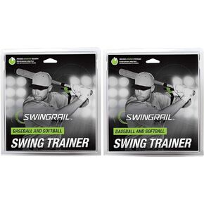 SWINGRAIL Baseball/Softball Swing Trainer Aid (2-Pack) Equipment for Batting and Hitting