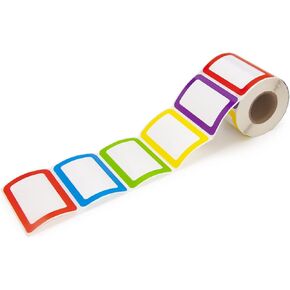 L LIKED 500 Stickers - 3.5" x 2.25"Colors Plain Name tag Labels with Perforated Line for School Office Home (Blank - 500 Labels)