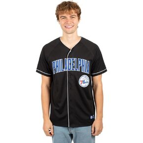 Ultra Game NBA Men's Mesh Button Down Baseball T-Shirt