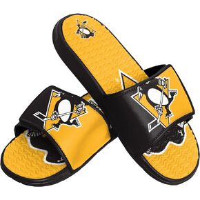 FOCO Men's NHL Team Logo Athletic Sport Shower Flip Flop Sandals Gel Slides