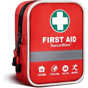 130 Pieces First Aid Kit with Hospital Grade Medical Supplies - Includes Emergency Blanket, Bandage - Great for Home, Outdoors, Office, Car, Travel, Camping, Hiking, Boating