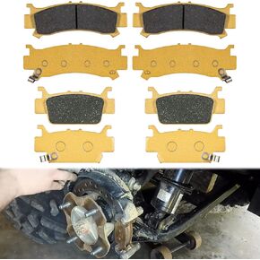 لـ 2016-2021 Honda Pioneer 1000/2016-2021 Honda Pioneer 1000-5/2019-2021 Honda Talon 1000R و1000X - يستبدل 06451-HL4-A01 قرص سيراميك أمامي وخلفي وسادات فرامل معدنية شديدة التحمل (4 مجموعات)