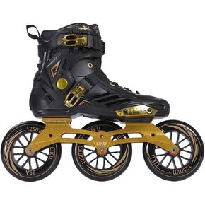 LIKU Black 3WD Inline Skate,3 Wheels Racing Skate Unisex