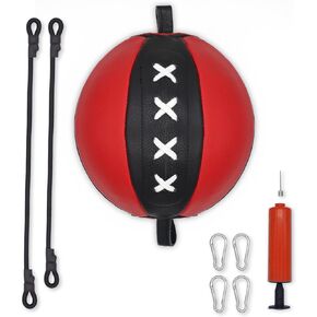 Double End Punching Bag - Genuine Leather Pro-Grade Boxing Bag for Home Gym, Double End Ball for Boxing MMA Speed Training, Stress Relief Exercise Equipment