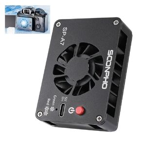 Soonpho Camera Cooling Fan, Camera External Cooler Heat Radiator for DSLR Cameras with Multiple Mounting Buckles (Black)